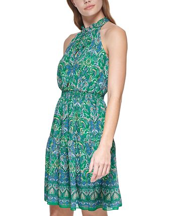 Vince Camuto Women's Printed Sleeveless Fit & Flare Dress - Macy's