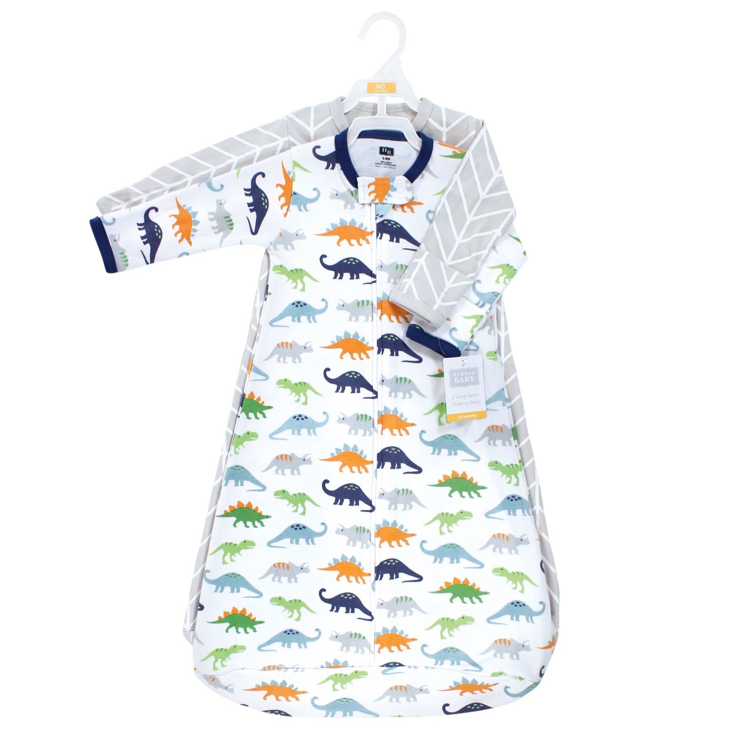 Пледы Hudson Baby Cotton Long-Sleeve Wearable Sleeping Bag, Sack, Blanket для мальчиков-малышей, цвет: Dinosaurs — фото 4