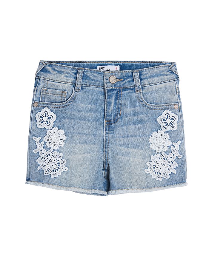Epic Threads Little Girls Lace Denim Shorts, Created For Macy's - Macy's