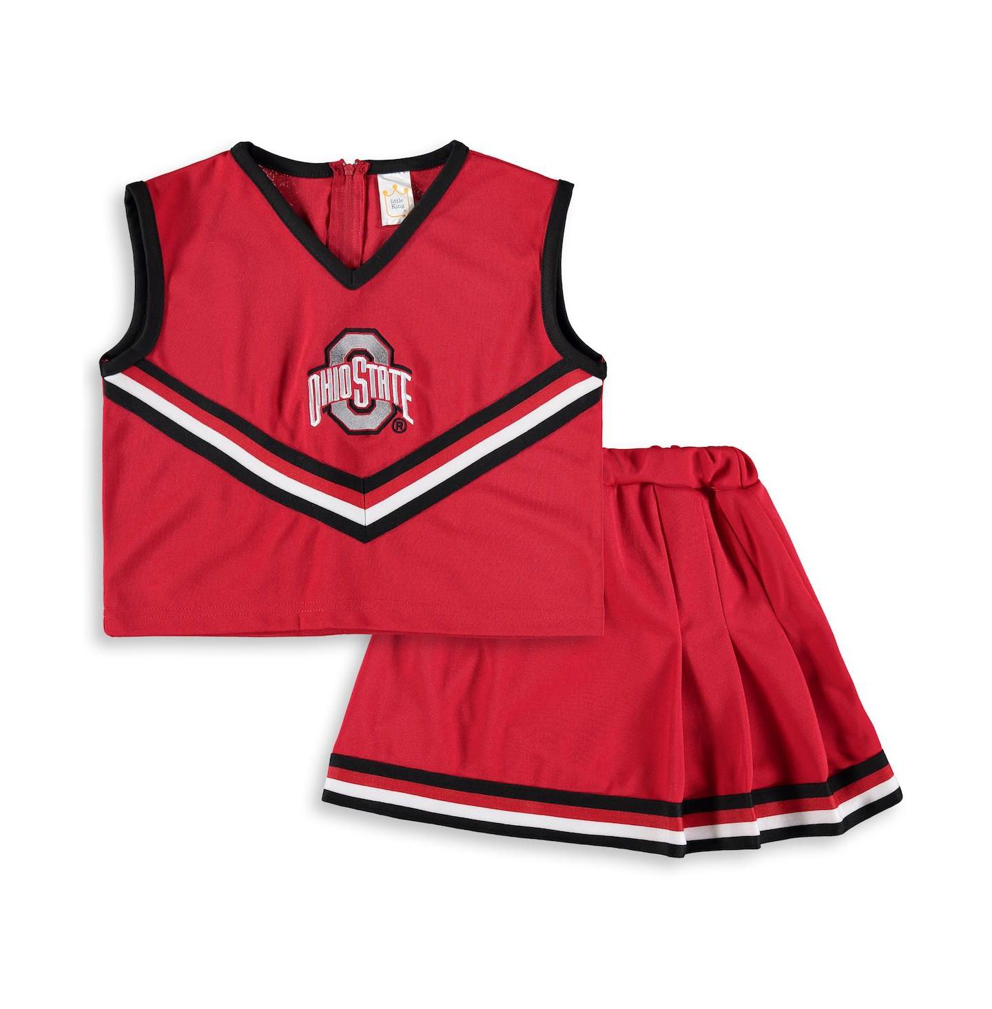 Little King Apparel Big Girls Scarlet Ohio State Buckeyes 2-Piece Cheer Set — фото 1