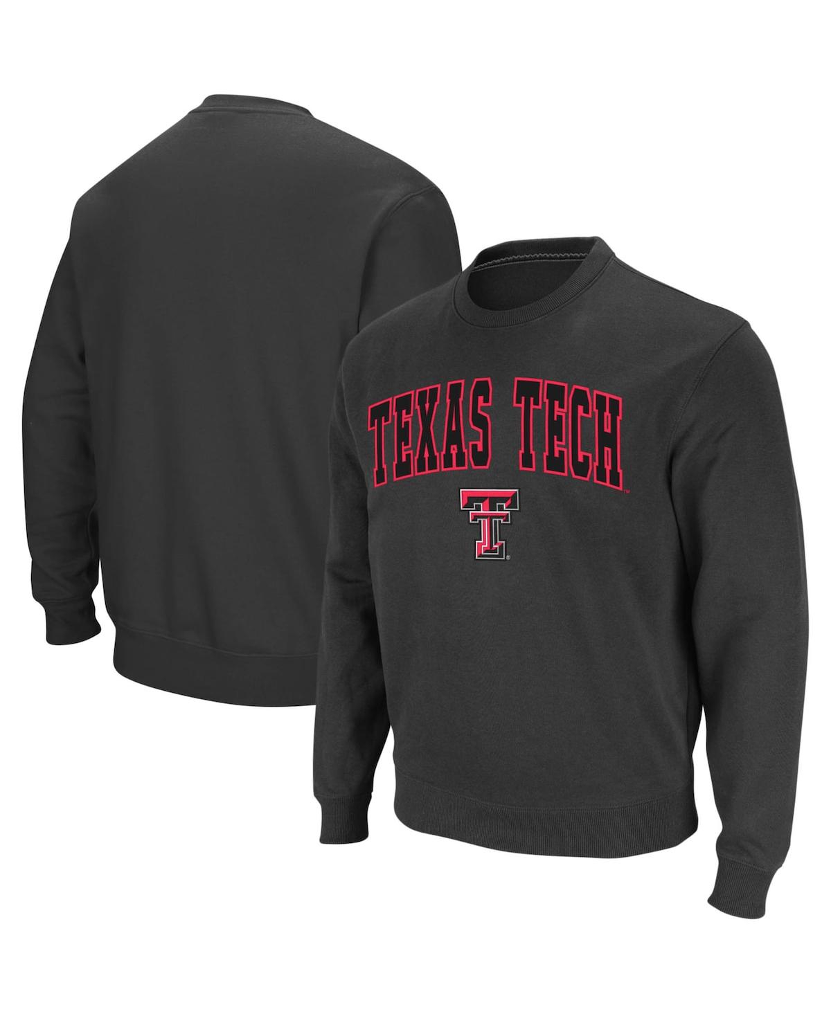 Colosseum Men's  Charcoal Texas Tech Red Raiders Arch & Logo Crew Neck Sweatshirt