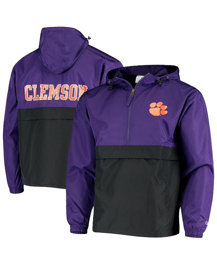 Champion Men s Purple Clemson Tigers Colorblock Packable Half Zip