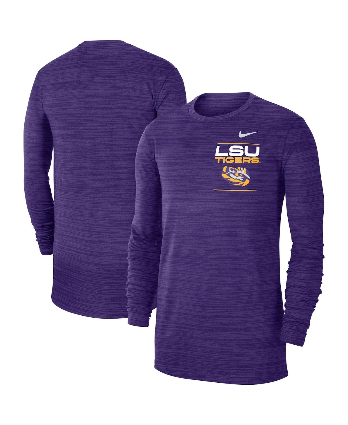 Men's Nike Purple Lsu Tigers 2021 Sideline Velocity Performance Long Sleeve T-shirt