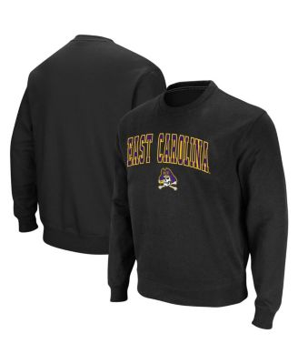 Men's Black ECU Pirates Arch & Logo Tackle Twill Pullover Sweatshirt