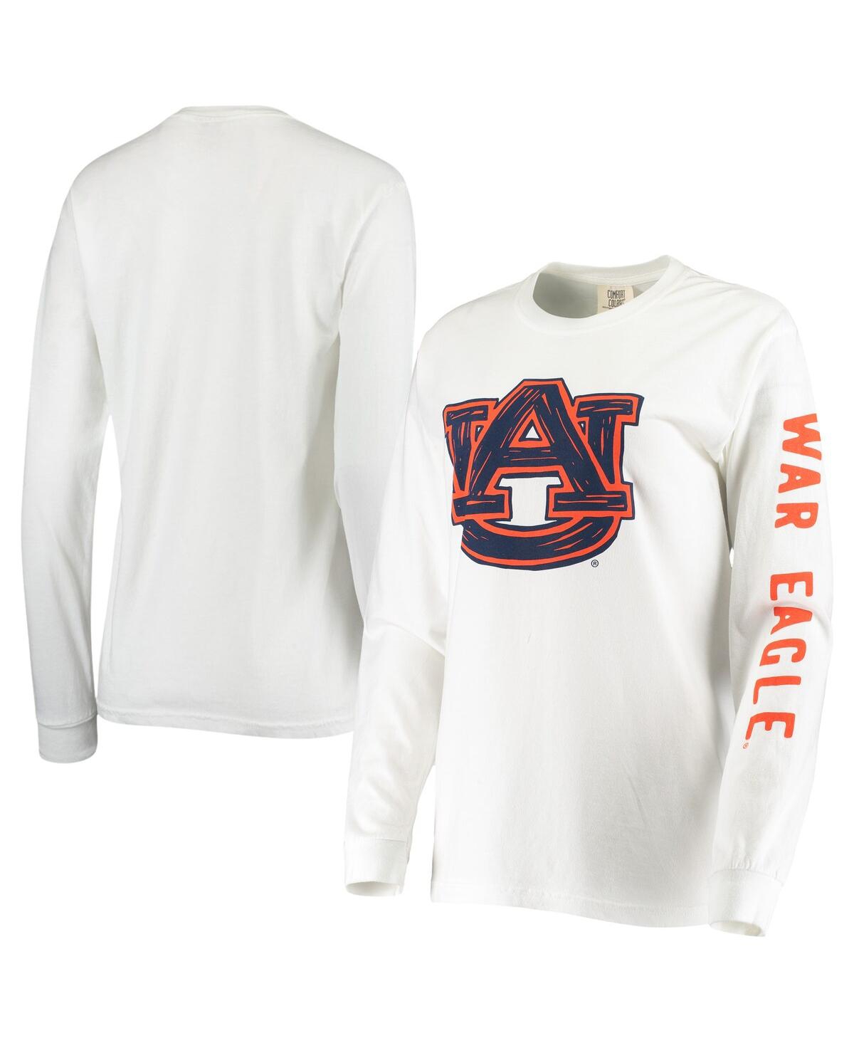 Women'sAuburn Tigers Drawn Logo Oversized Long Sleeve T-shirt - White