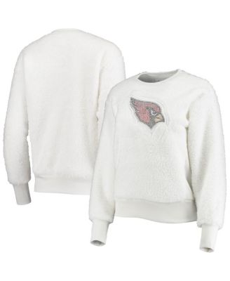 Women's White Arizona Cardinals Milestone Tracker Pullover Sweatshirt