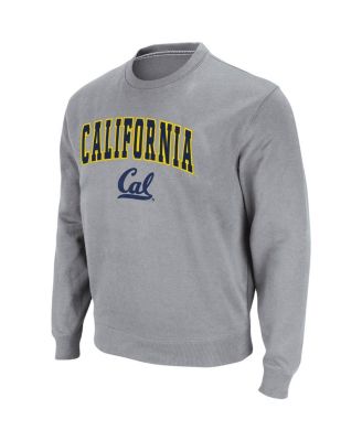 Men's Heathered Gray Cal Bears Arch Logo Tackle Twill Pullover Sweatshirt