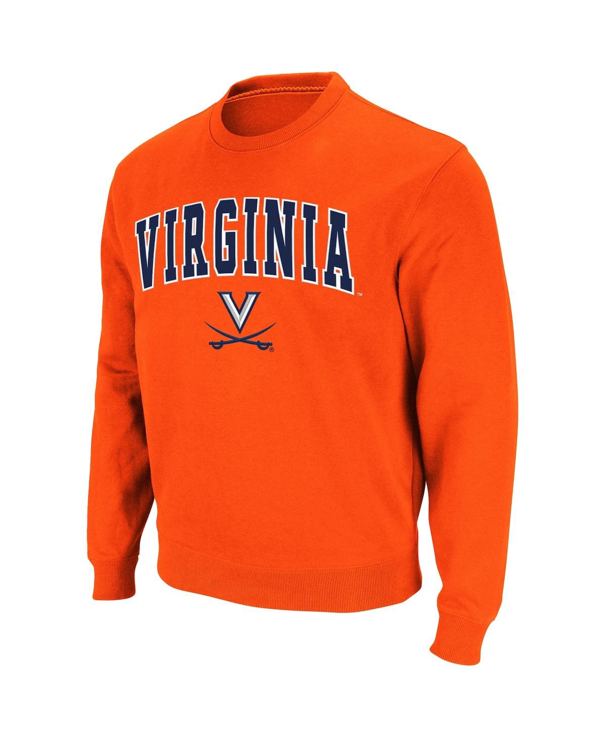 Shop Colosseum Men's  Orange Virginia Cavaliers Team Arch Logo Tackle Twill Pullover Sweatshirt