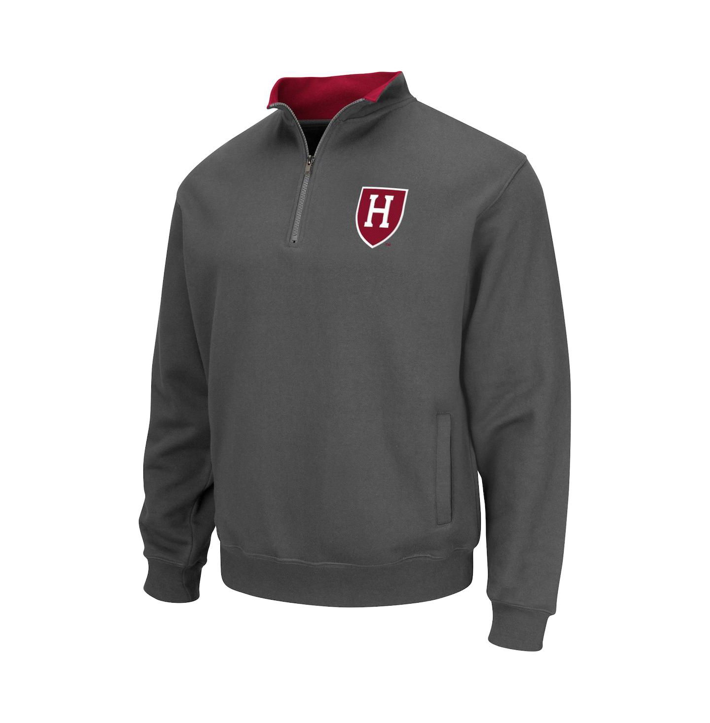 Мужская куртка Colosseum Charcoal Harvard Crimson Tortugas Team Logo Quarter-Zip — фото 3