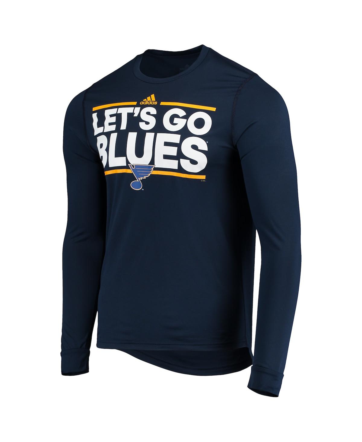 Men's adidasSt. Louis Blues Dassler Aeroready Creator Long Sleeve T-shirt - Navy