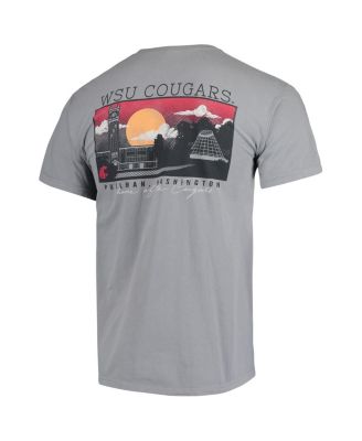 Men's Gray Washington State Cougars Team Comfort Colors Campus Scenery T-shirt