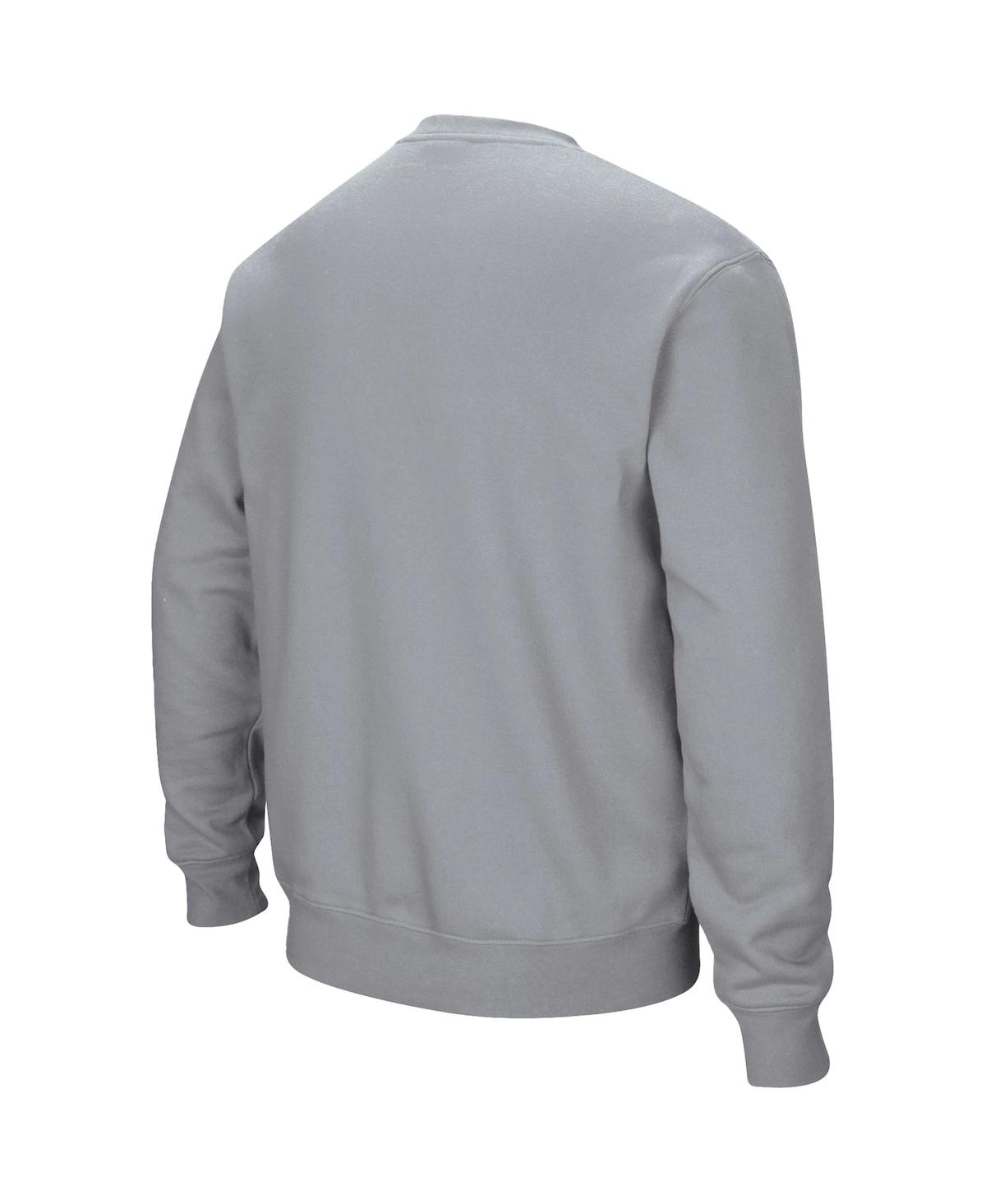 Colosseum Men's  Heathered Gray Byu Cougars Team Arch & Logo Tackle Twill Pullover Sweatshirt In Heathered Gray
