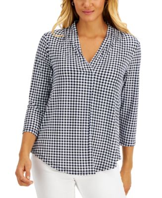 Charter Club Petite Gingham Shirt, Created for Macy's - Macy's