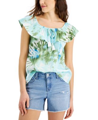 Style & Co - Women's Tie-Dye Off-The-Shoulder Top