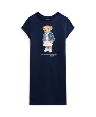 폴로 랄프로렌 걸즈 원피스 Polo Ralph Lauren Big Girls Polo Bear Jersey T-shirt Dress,Newport Navy