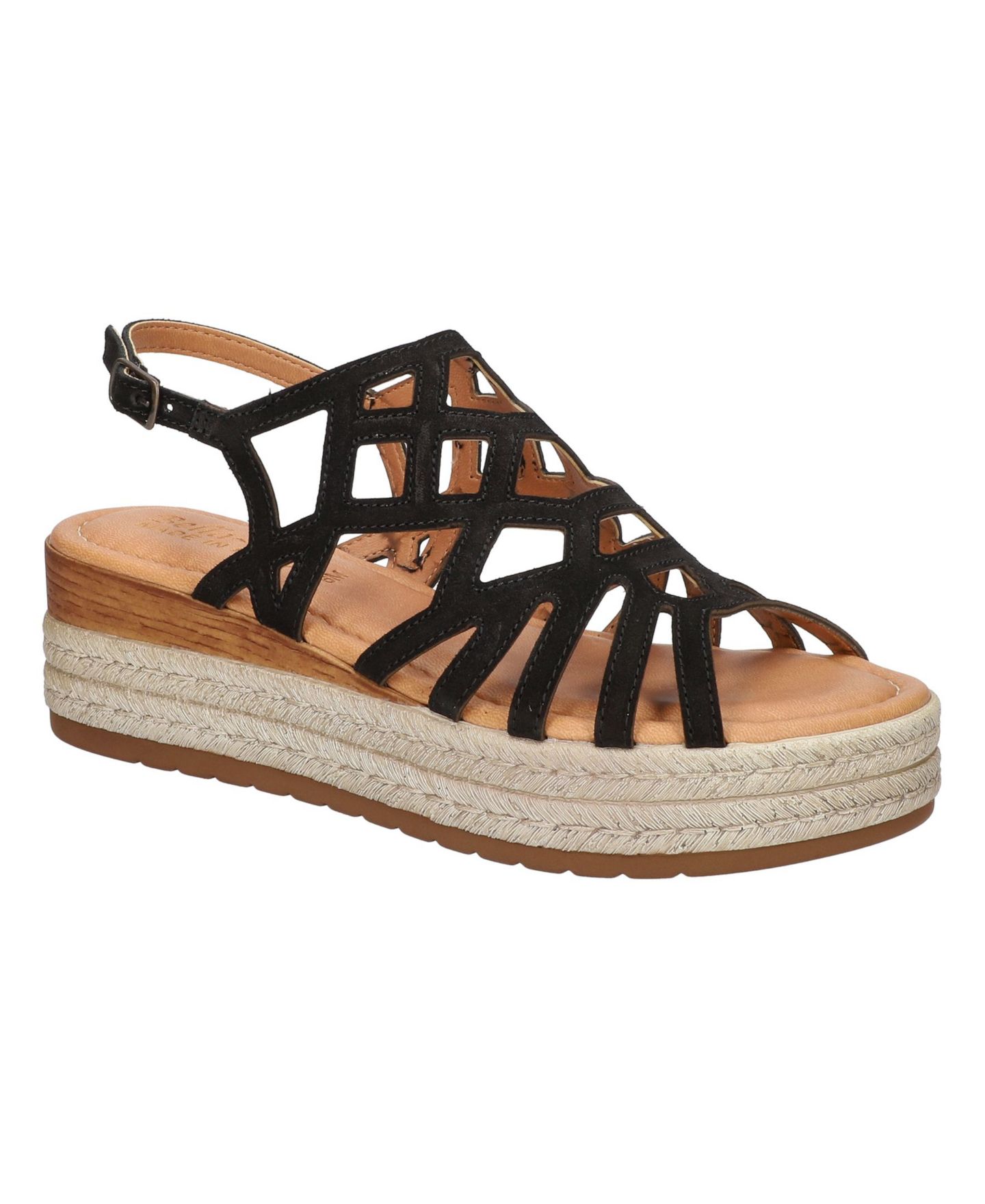 Женские сандалии Bella Vita Zip-Italy Wedge, цвет: Чёрный замшевый кожаный — фото 1
