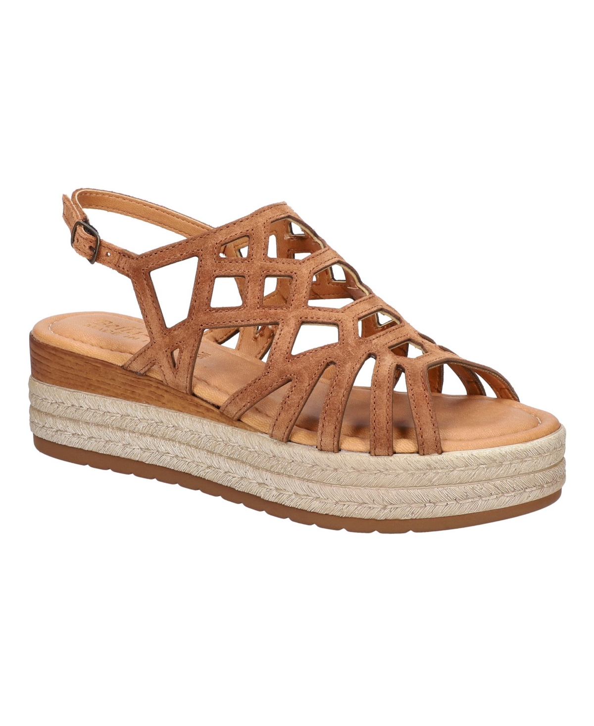 Women's Zip-Italy Wedge Sandals - Stone Suede Leather