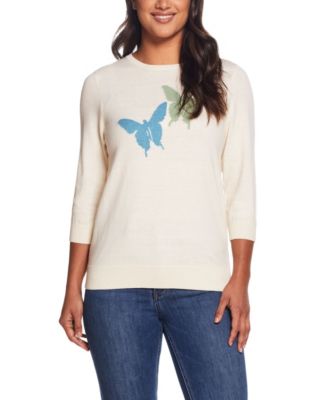 Cotton Cashmere Butterfly Sweater 