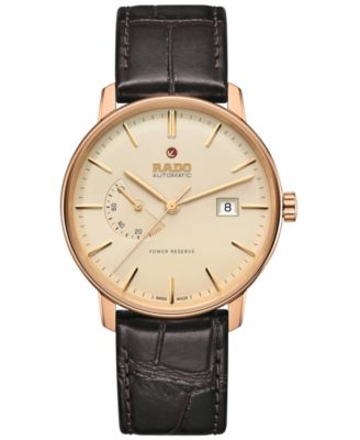 Rado - Men's Coupole Classic Automatic Brown Leather Strap Watch 41mm