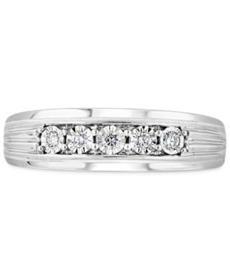 EFFY&reg; Men's Diamond Ring (1/6 ct. t.w.) in Sterling Silver (Also available 14k Gold-Plated Sterling Silver)