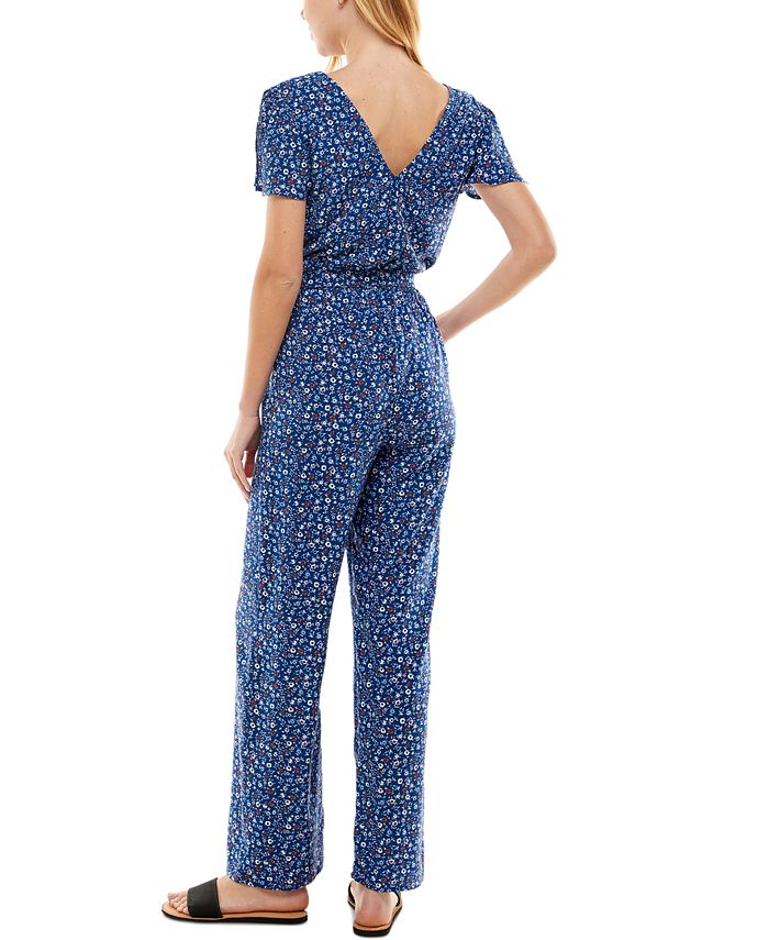 Kingston Grey Juniors' Floral-Print Tie-Waist Jumpsuit - Macy's
