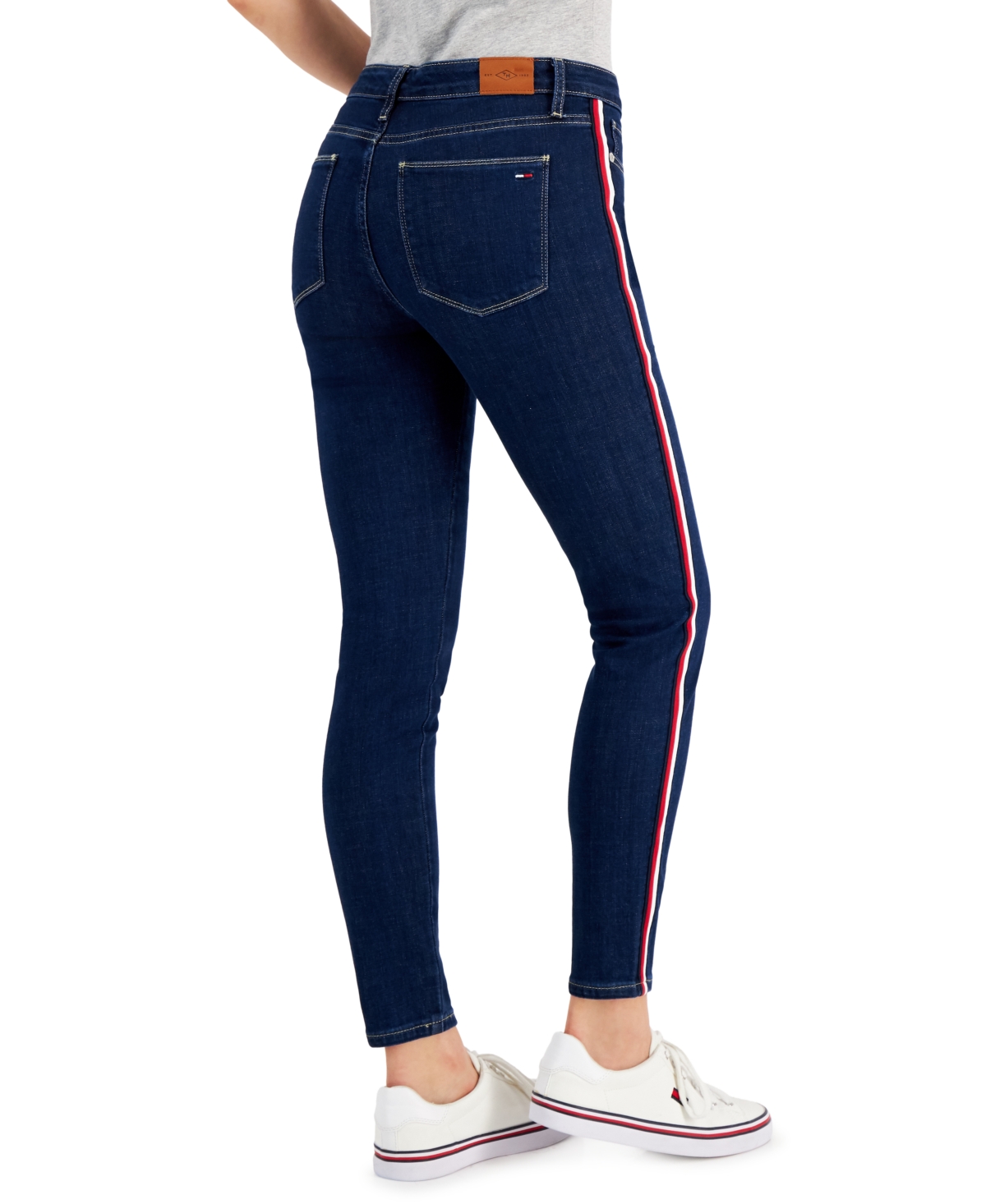Tommy Hilfiger Tribeca Th Flex Side-Stripe Skinny Jeans - Starstruck Wash 233