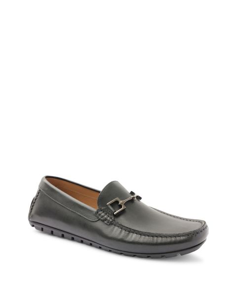 Мужские туфли Bruno Magli Xander Leather Driving Loafer, цвет: Чёрный кожаный