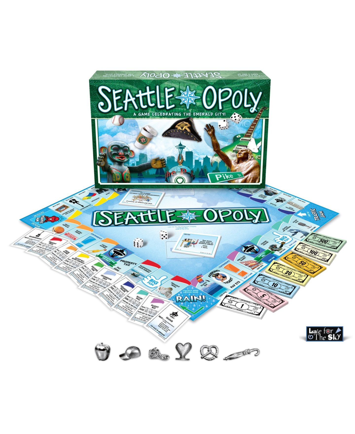 Детская настольная игра Late for the Sky Seattle-Opoly Board Game, от 8 лет — фото 1