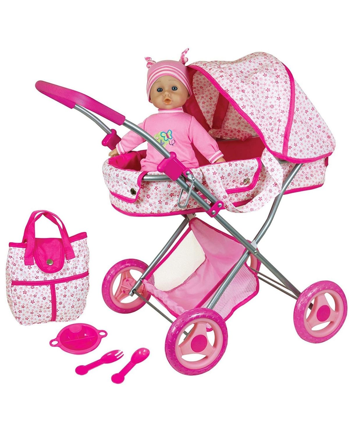 Lissi Dolls Pram With 13" Baby Doll And Accessories In Multi