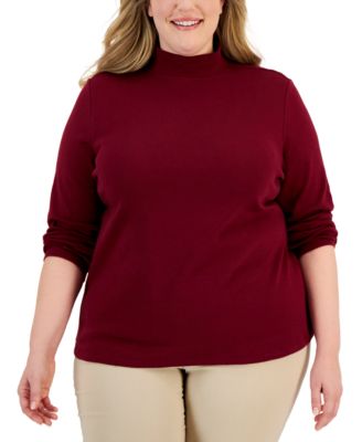 Karen Scott - Plus Size Mock-Neck Top