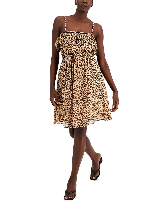 Cheetah spaghetti strap dress cheap