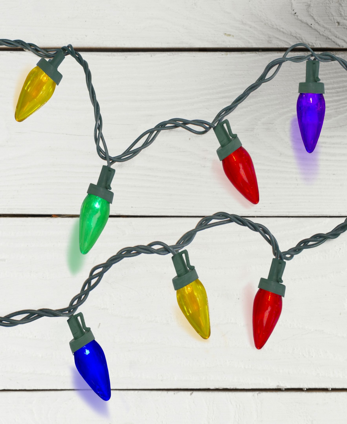 50 Count Led C7 Mini Christmas Lights with 20.25' Wire - Multi-Colored
