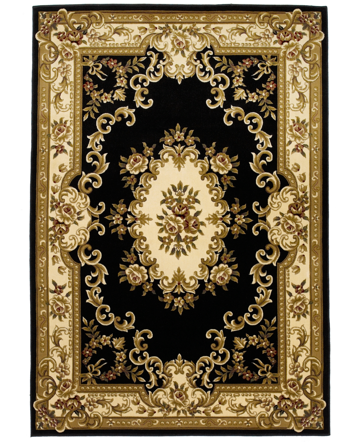 Kas Corinthian 5310 Black/Ivory Aubusson 3'3in x 4'11in Area Rug