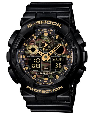 G-Shock Men's Analog-Digital Black Resin Strap Watch 55x51mm GA100CF-1A9