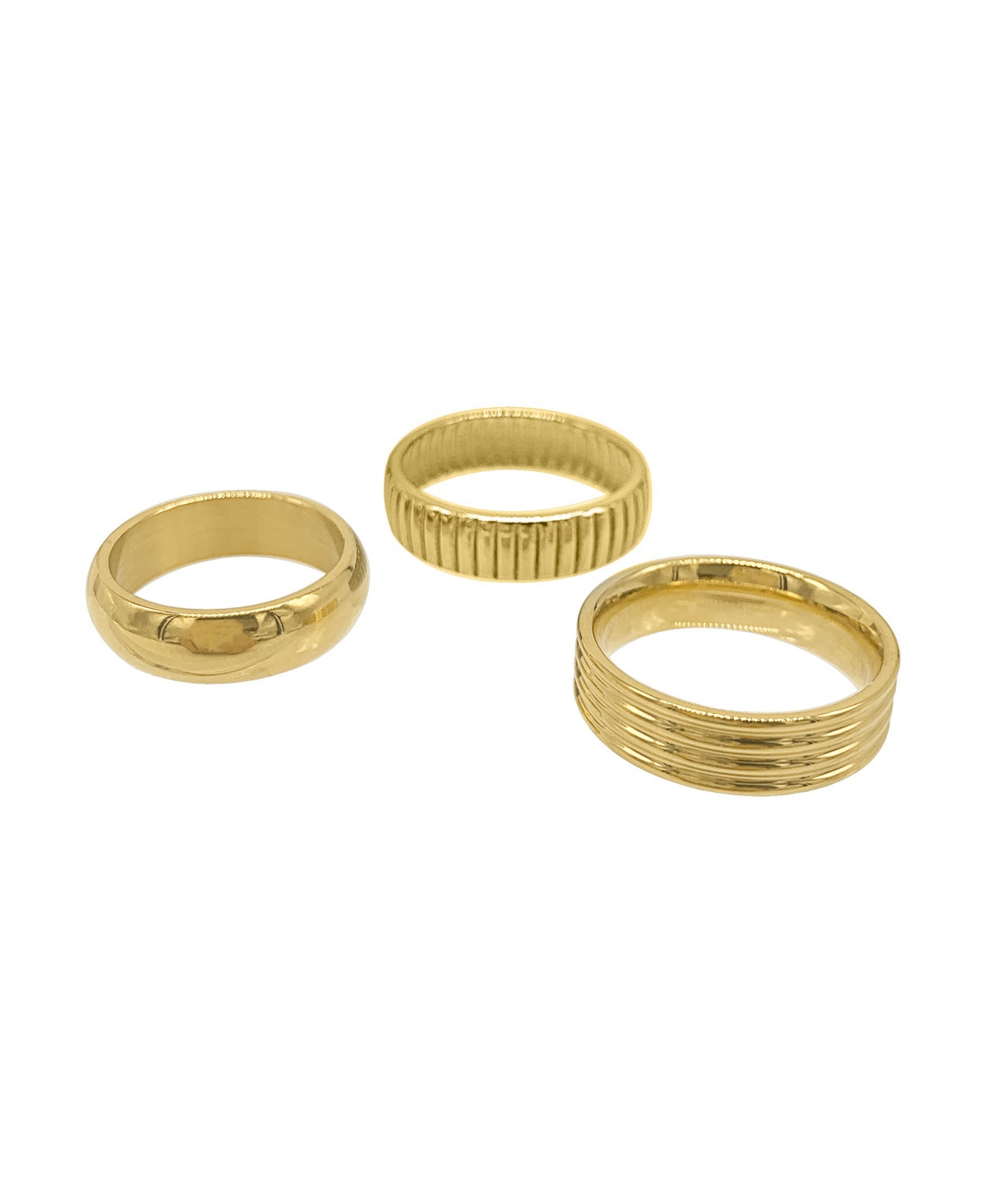 Adornia 14k Yellow Gold Plated 6mm Stackable Ring Set
