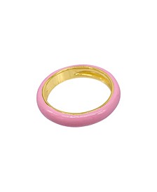 4mm Pink Enamel Donut Band Ring