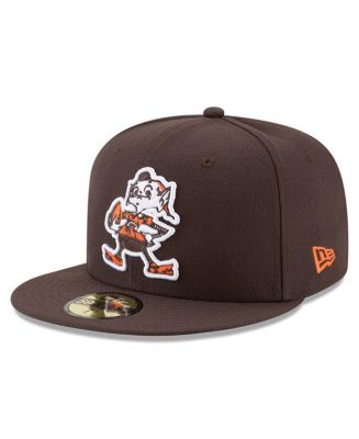 New Era Men's Brown Cleveland Browns Brownie Omaha Throwback 59Fifty ...