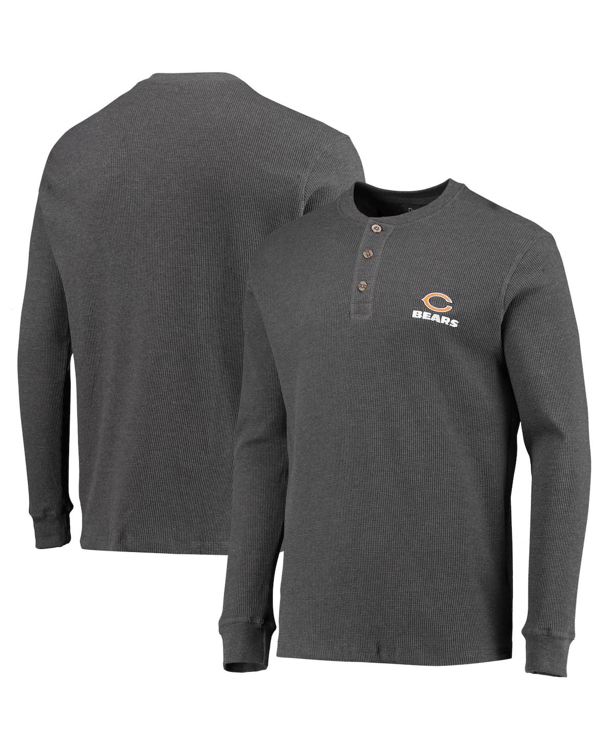 Men's Dunbrooke Heathered Gray Chicago Bears Logo Maverick Thermal Henley Long Sleeve T-shirt - Heathered Gray