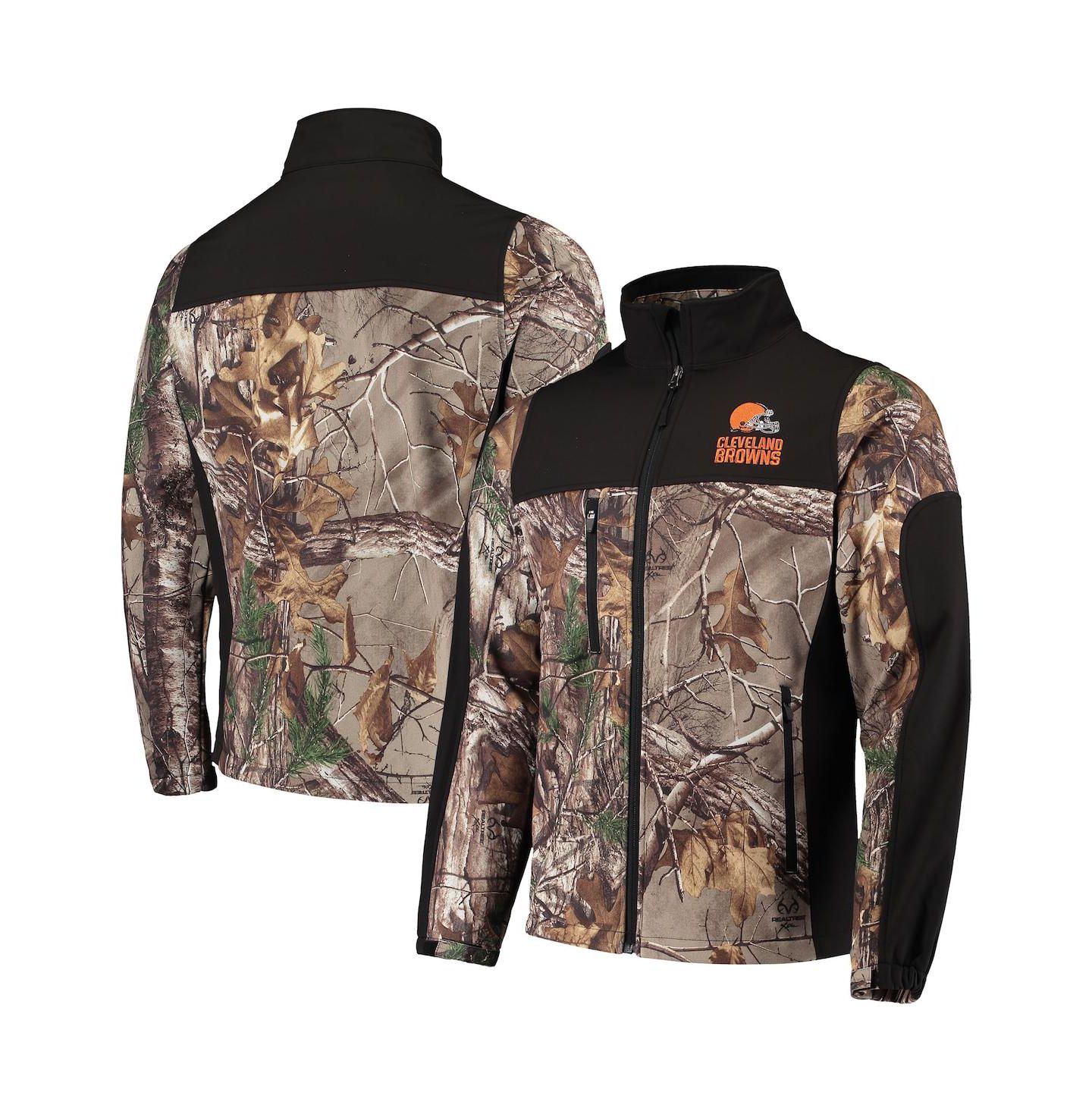 Мужская куртка Dunbrooke Realtree Camo and Black Cleveland Browns Circle Hunter Softshell Full-Zip — фото 1