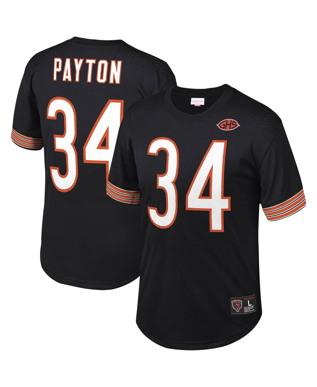 Mitchell & Ness Men's  Walter Payton Black Chicago Bears Retired Player Name And Number Mesh Top In Black