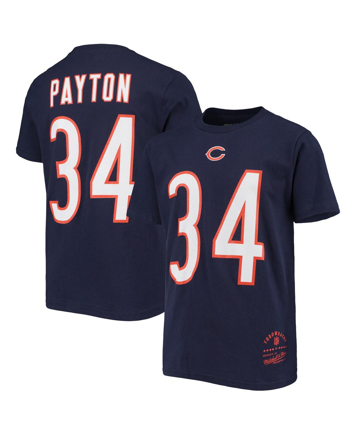 Big Boys Mitchell & Ness Walter PaytonChicago Bears Retired Retro Player Name and Number T-shirt - Navy