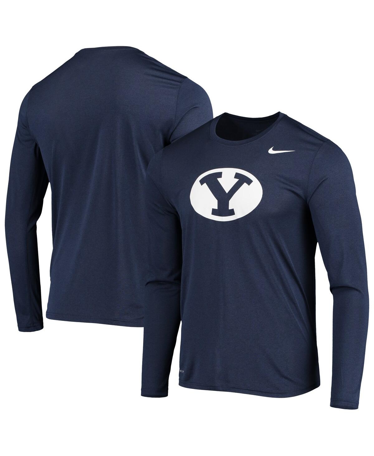 Men's NikeByu Cougars School Logo Legend Performance Long Sleeve T-shirt - Navy