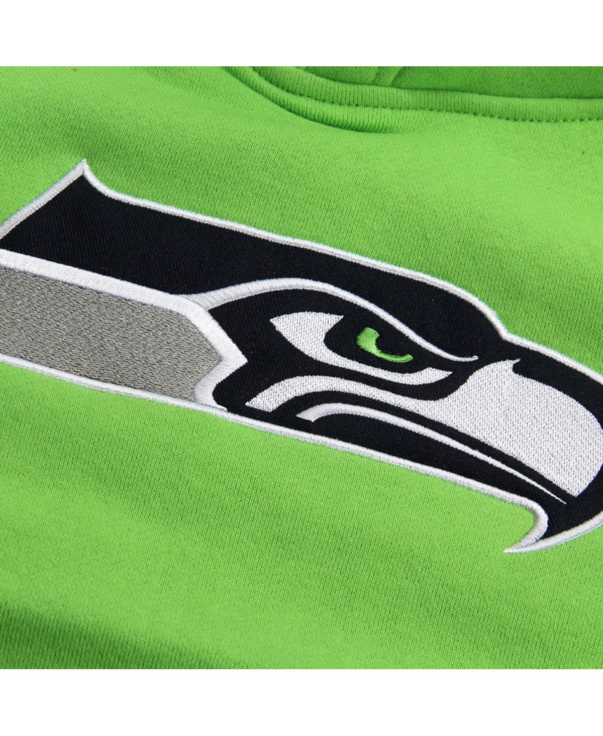 Toddler Boys and GirlsSeattle Seahawks Fan Gear Primary Logo Pullover Hoodie - Neon Green