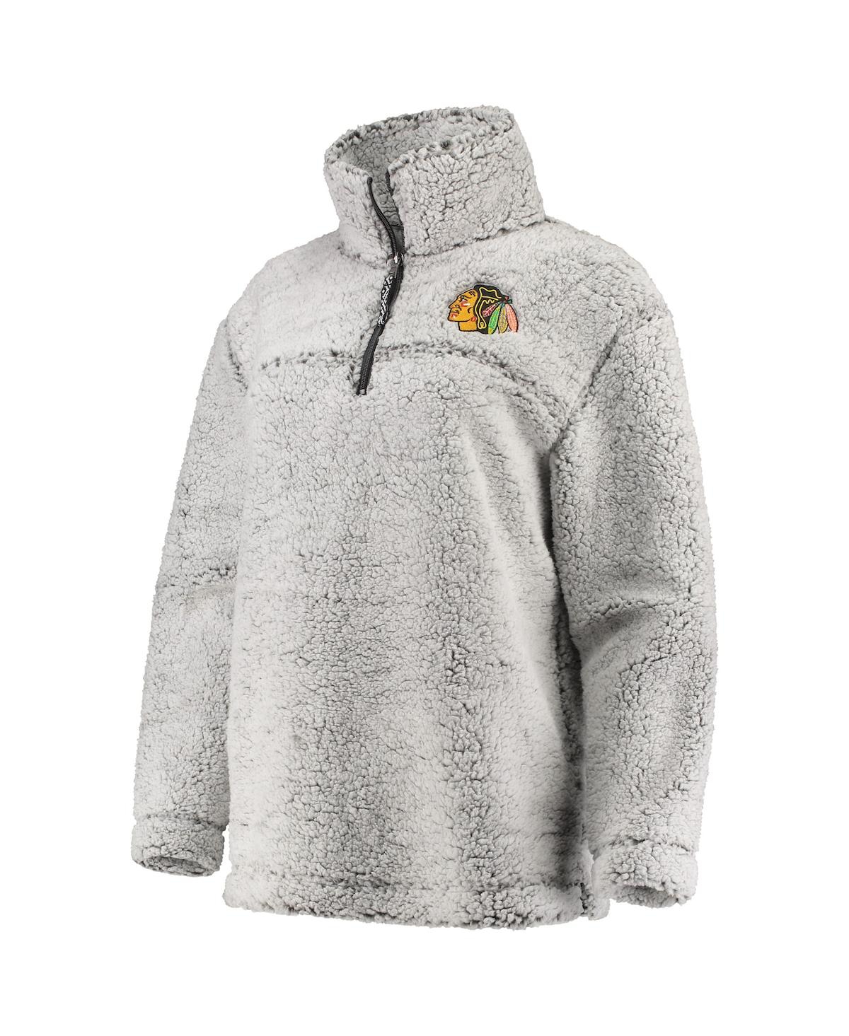 Women's G-iii 4Her by Carl BanksChicago Blackhawks Sherpa Quarter-Zip Pullover Jacket - Gray