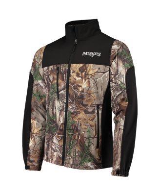 Men's Realtree Camo and Black New England Patriots Circle Hunter Softshell Full-Zip Jacket