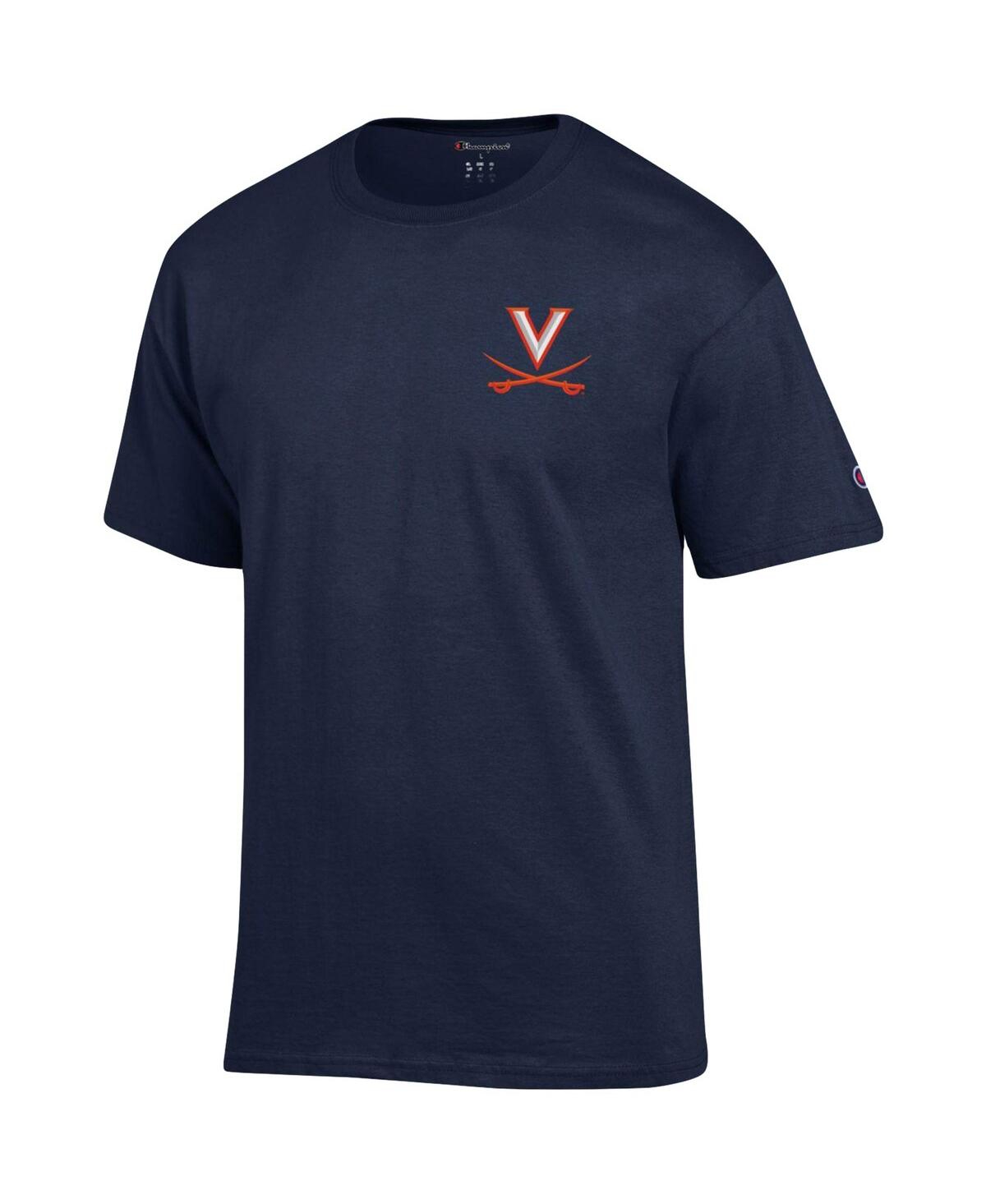 Champion Men's  Navy Virginia Cavaliers Stack 2-hit T-shirt In Navy
