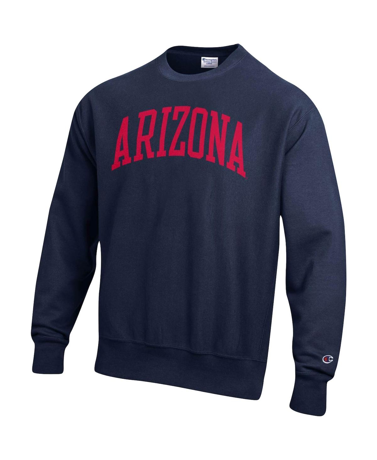 Shop Champion Men's  Navy Arizona Wildcats Arch Reverse Weave Pullover Sweatshirt