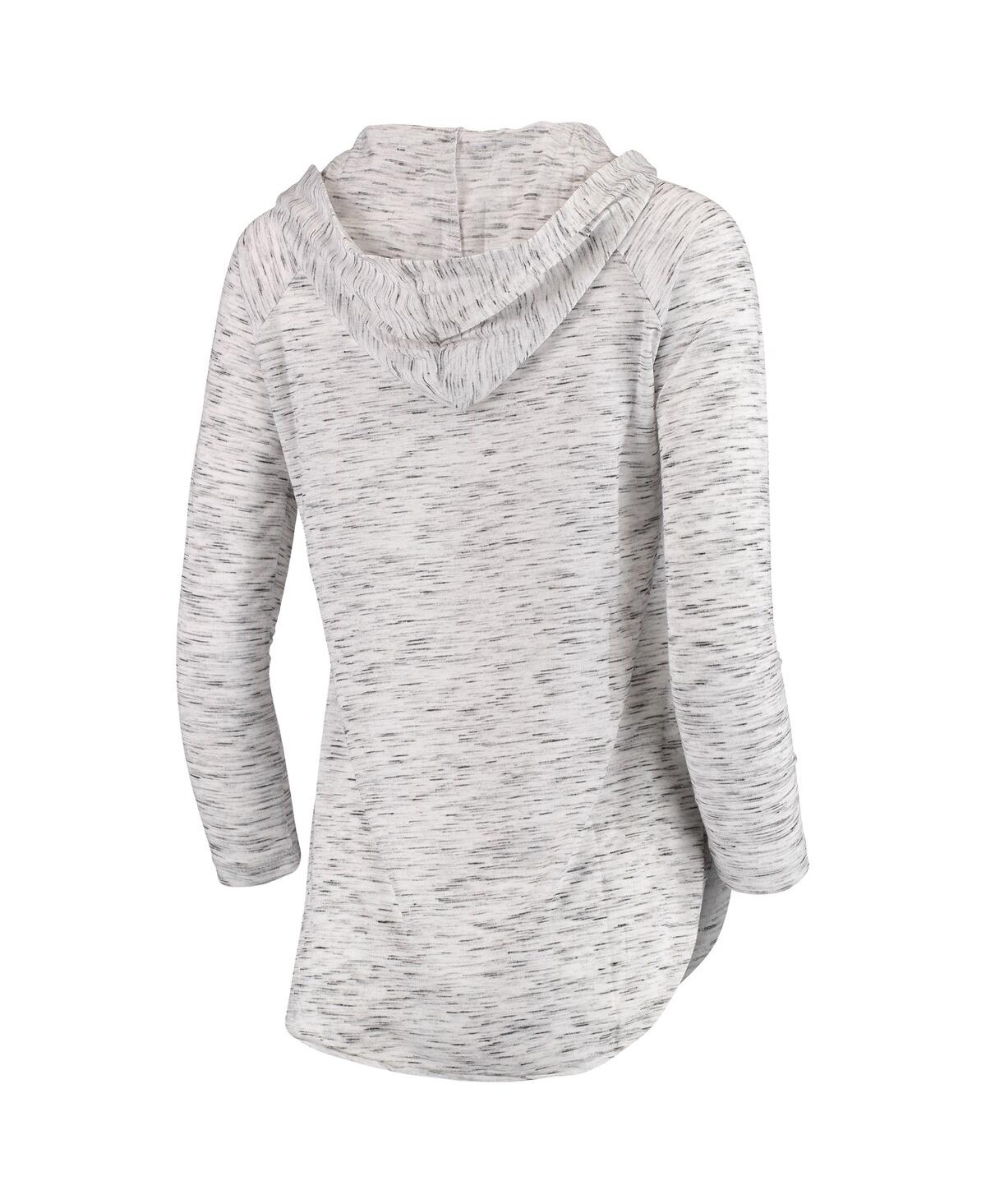 Women's PressboxWisconsin Badgers Space Dye Lace-Up V-Neck Long Sleeve T-shirt - Gray