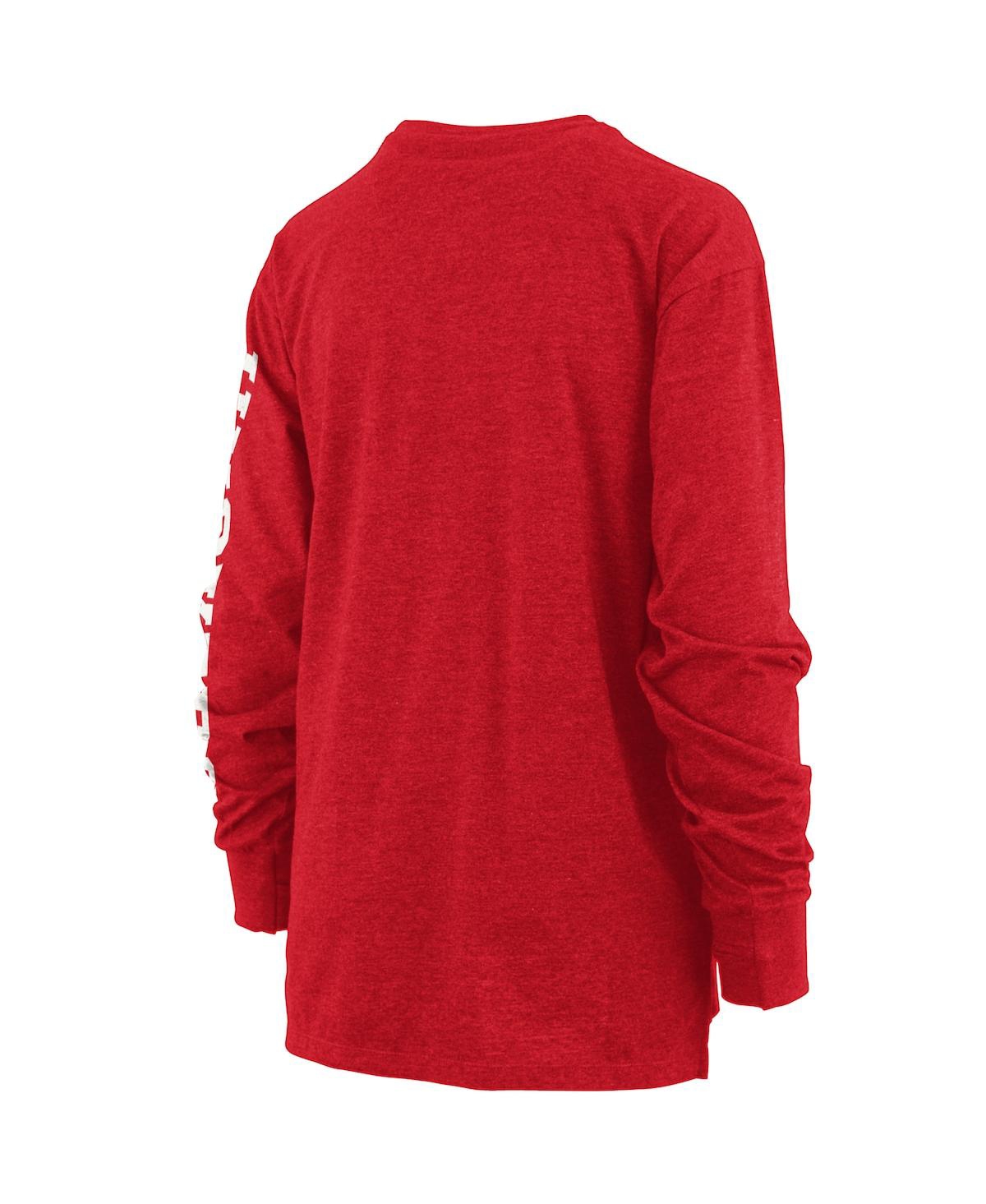 Women's PressboxNebraska Huskers Plus Size Two-Hit Canyon Long Sleeve T-shirt - Scarlet