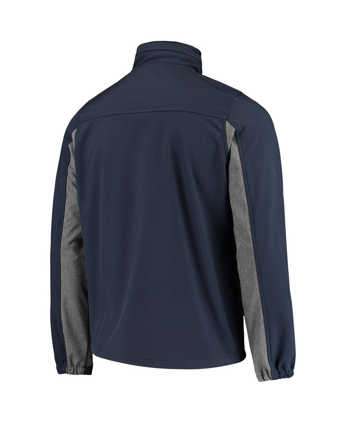DUNBROOKE MEN'S DUNBROOKE NAVY CHICAGO BEARS CIRCLE ZEPHYR SOFTSHELL FULL-ZIP JACKET 